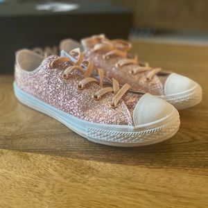 Rose Gold Glitter Converse All-star Chucks